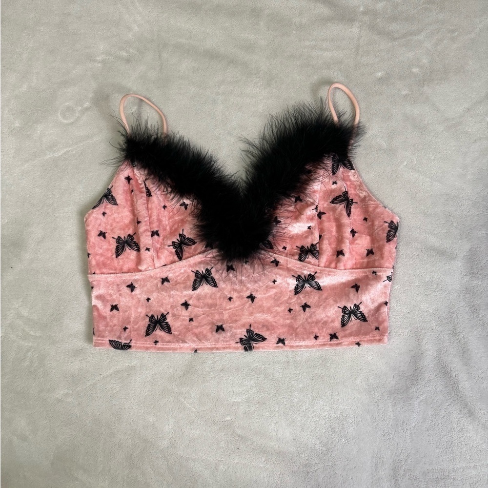 Dolls Kill Capsule Butterfly Feather Top​​​​​​​​​​
